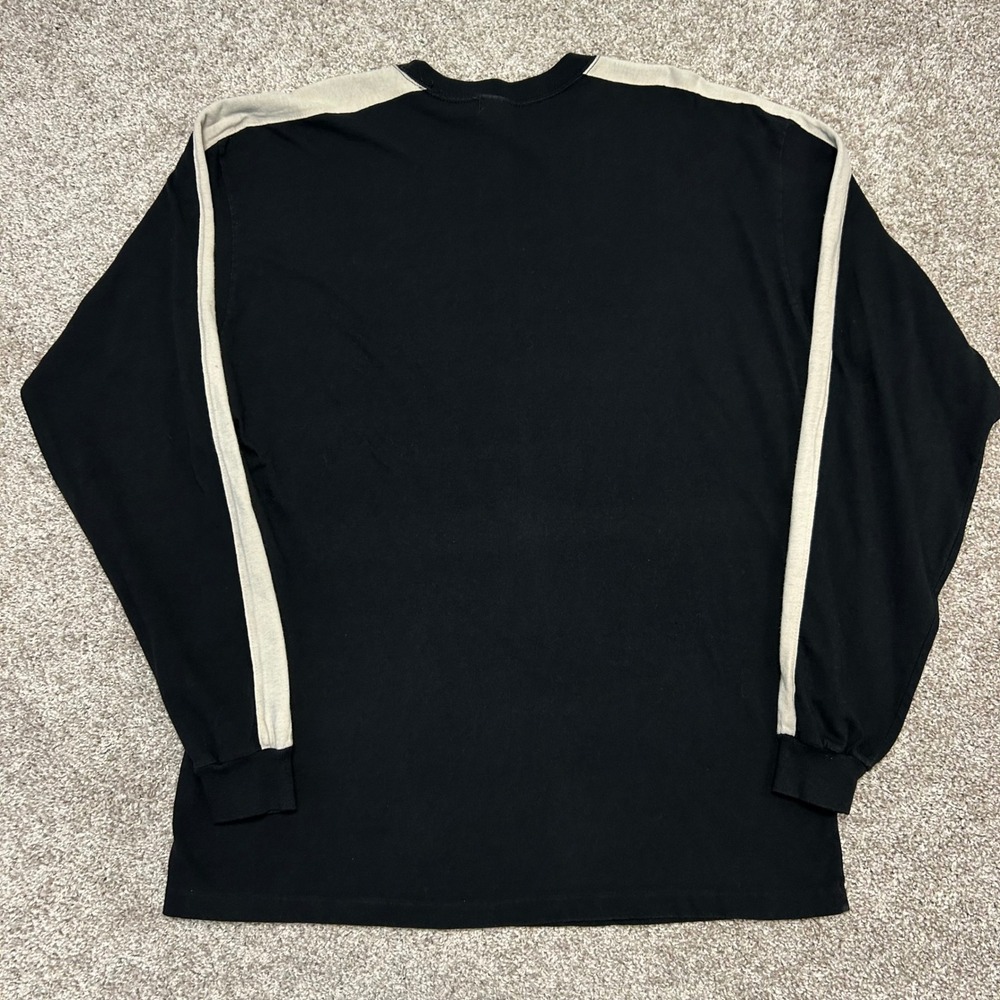 Vintage Stussy Long Sleeve Shirt Men Size Large Made In USA Black Logo Skater - Picture 9 of 9